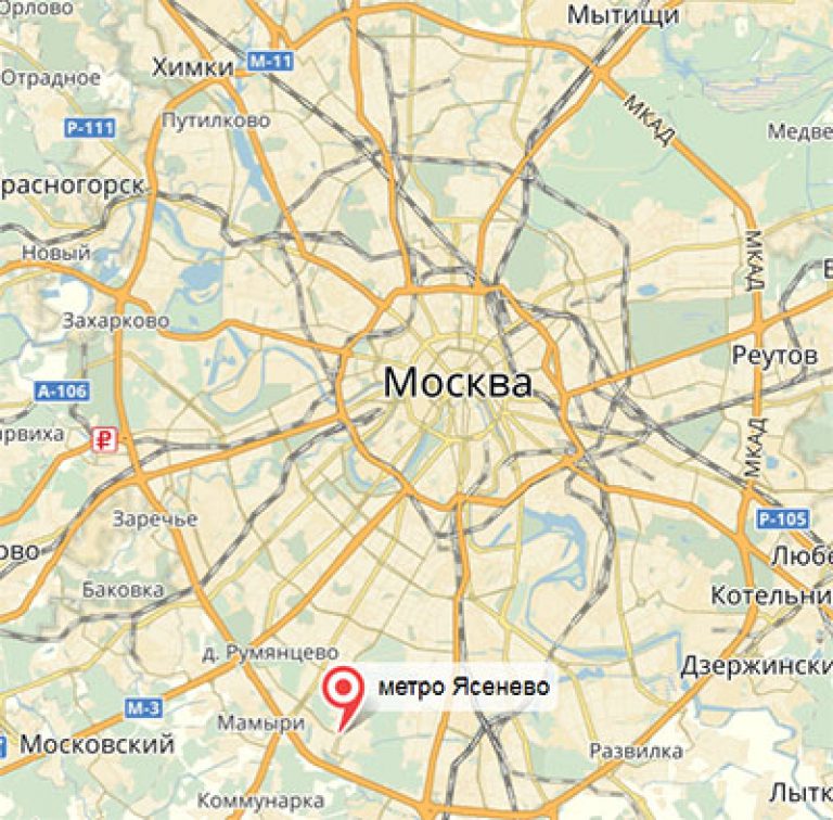 Метро ясенево москва схема